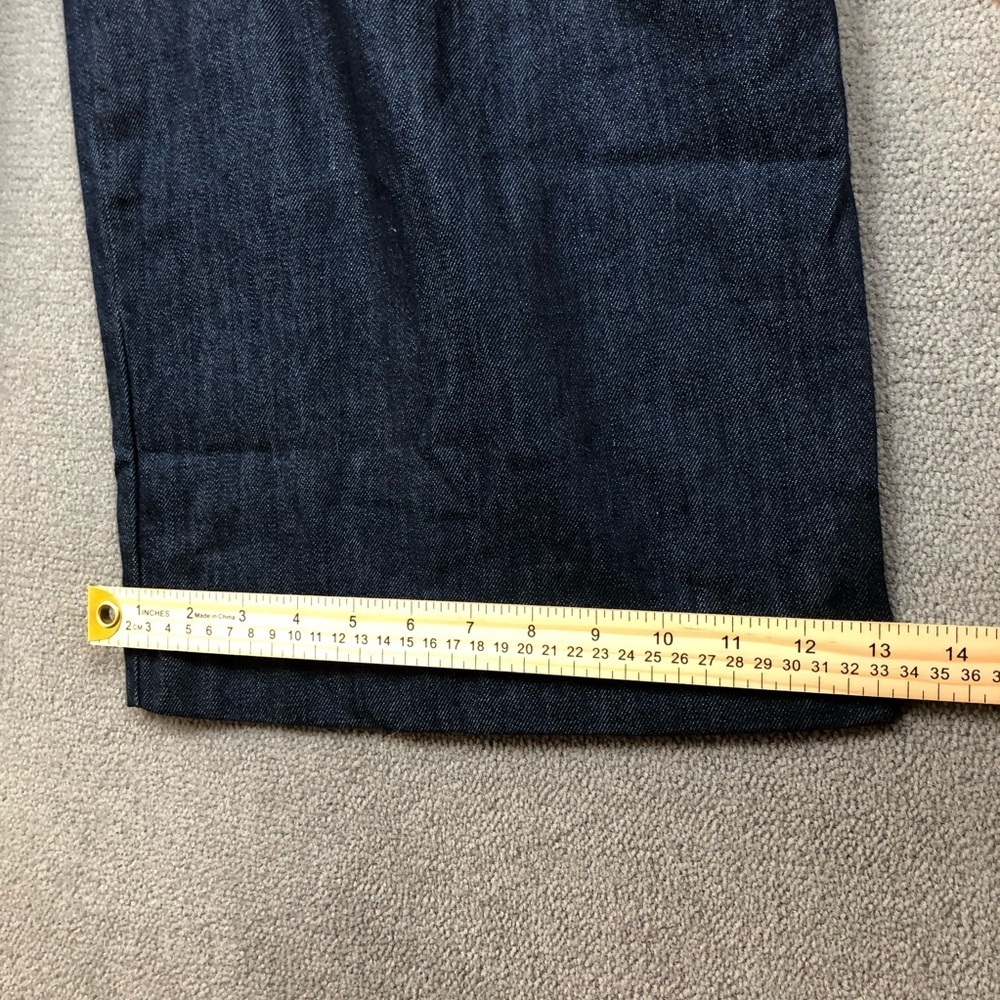 banana republic preppy Belted Denim dark wash wide leg cropped jumpsuit size 2 - Picture 11 of 11